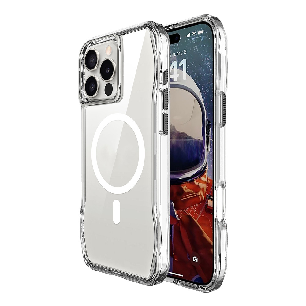 iPhone Uyumlu 16 Pro Max Kılıf M-safe Şarj Özellikli Airbagli Şeffaf Zore İncek Kapak