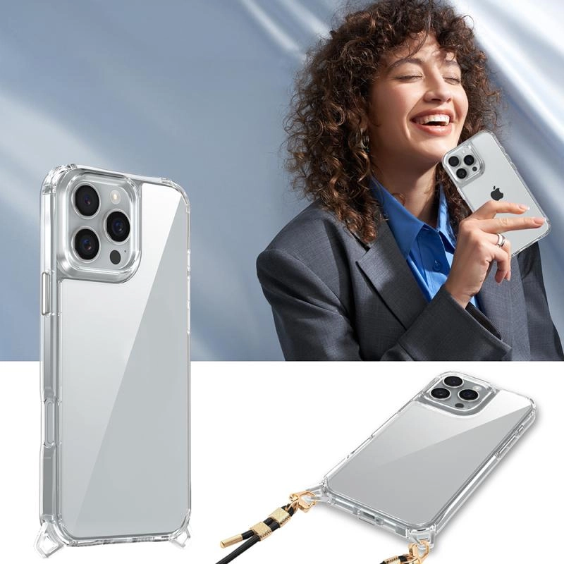 iPhone Uyumlu 16 Pro Kılıf Airbagli Takılabilir Askı Aparatlı Zore Snap Silikon Kapak