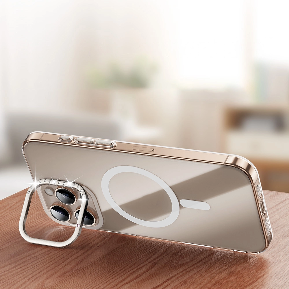 iPhone Uyumlu 16 Pro Max Kılıf M-safe Şarj Özellikli Kamera Standlı Zore Estop Kapak