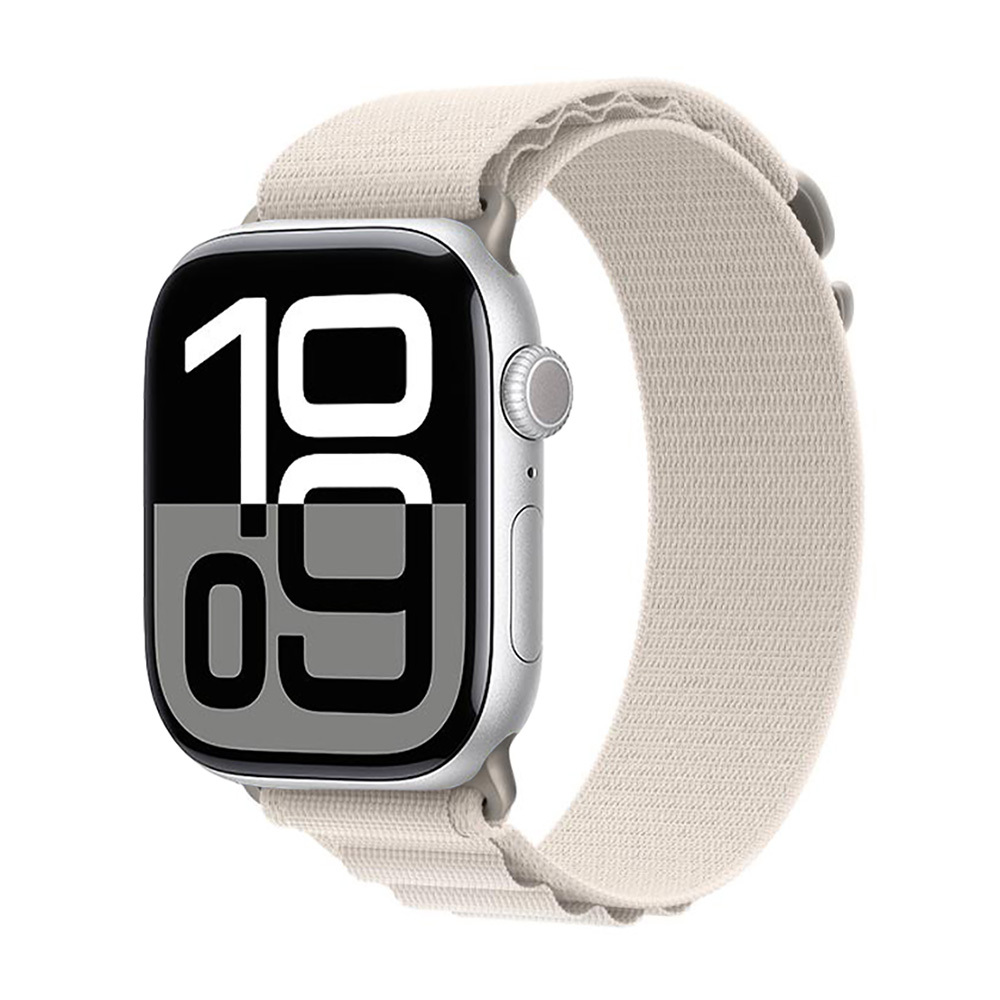 Watch 10 42mm Zore KRD-74 Hasır Kordon-Beyaz