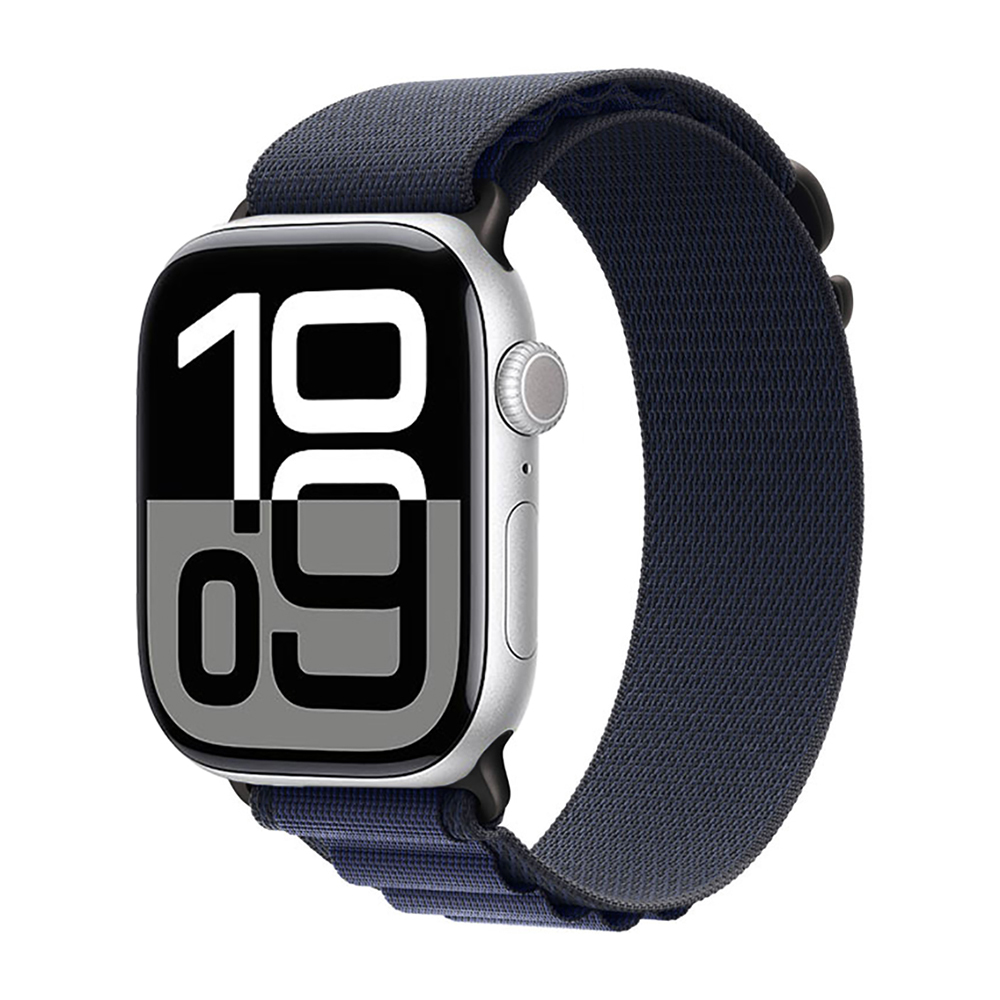 Watch 10 46mm Zore KRD-74 Hasır Kordon-Siyah-mavi