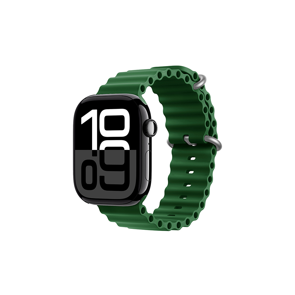Watch 10 46mm Zore KRD-75 Silikon Kordon-Koyu yeşil