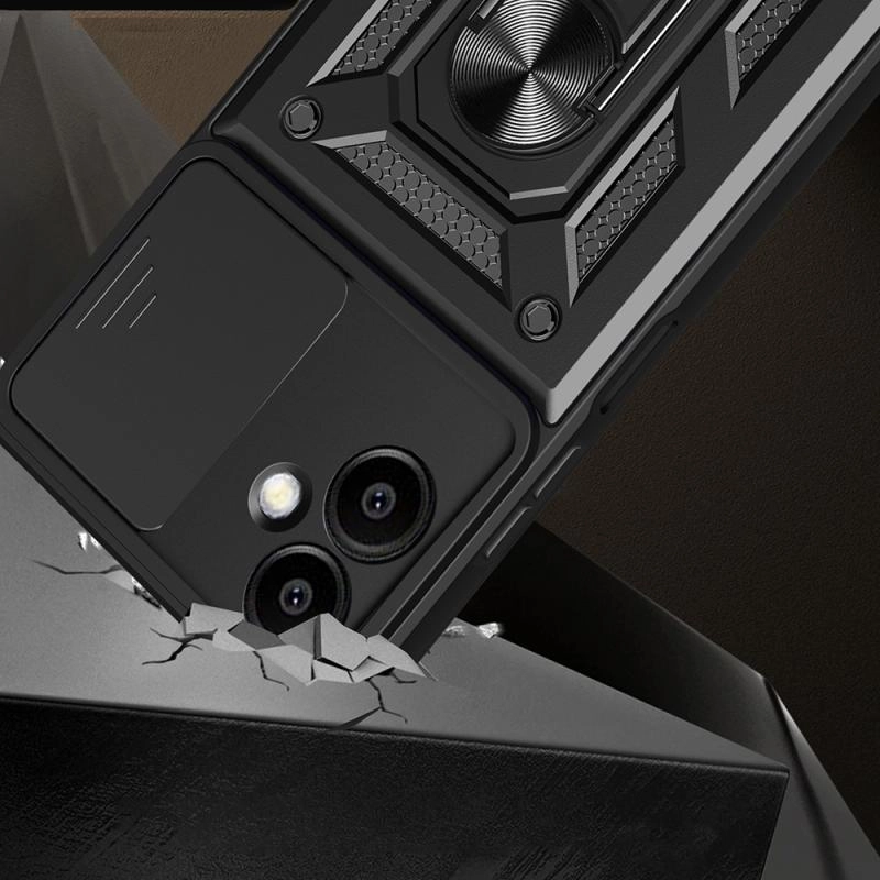 Galaxy Uyumlu A06 Kılıf Magnetik Standlı Kamera Korumalı Zore Sürgülü Vega Kapak