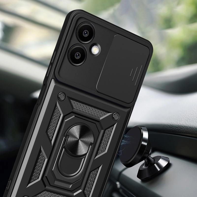 Galaxy Uyumlu A06 Kılıf Magnetik Standlı Kamera Korumalı Zore Sürgülü Vega Kapak
