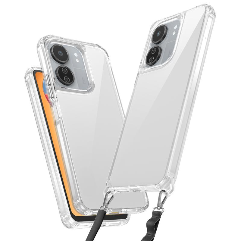 Xiaomi Uyumlu  Redmi 13C Kılıf Airbagli Takılabilir Askı Aparatlı Zore Snap Silikon Kapak