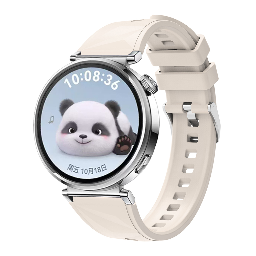 Huawei Uyumlu GT4 41mm Zore KRD-129 18mm Silikon Kordon Strap Kayış-Starlight