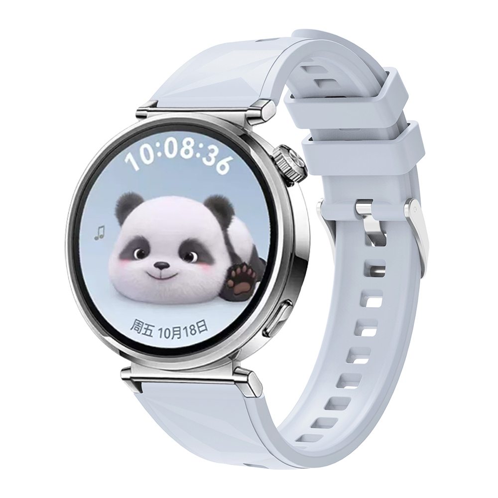 Huawei Uyumlu Watch GT 5 41mm Zore KRD-129 Silikon Kordon Strap Kayış-Buz mavisi