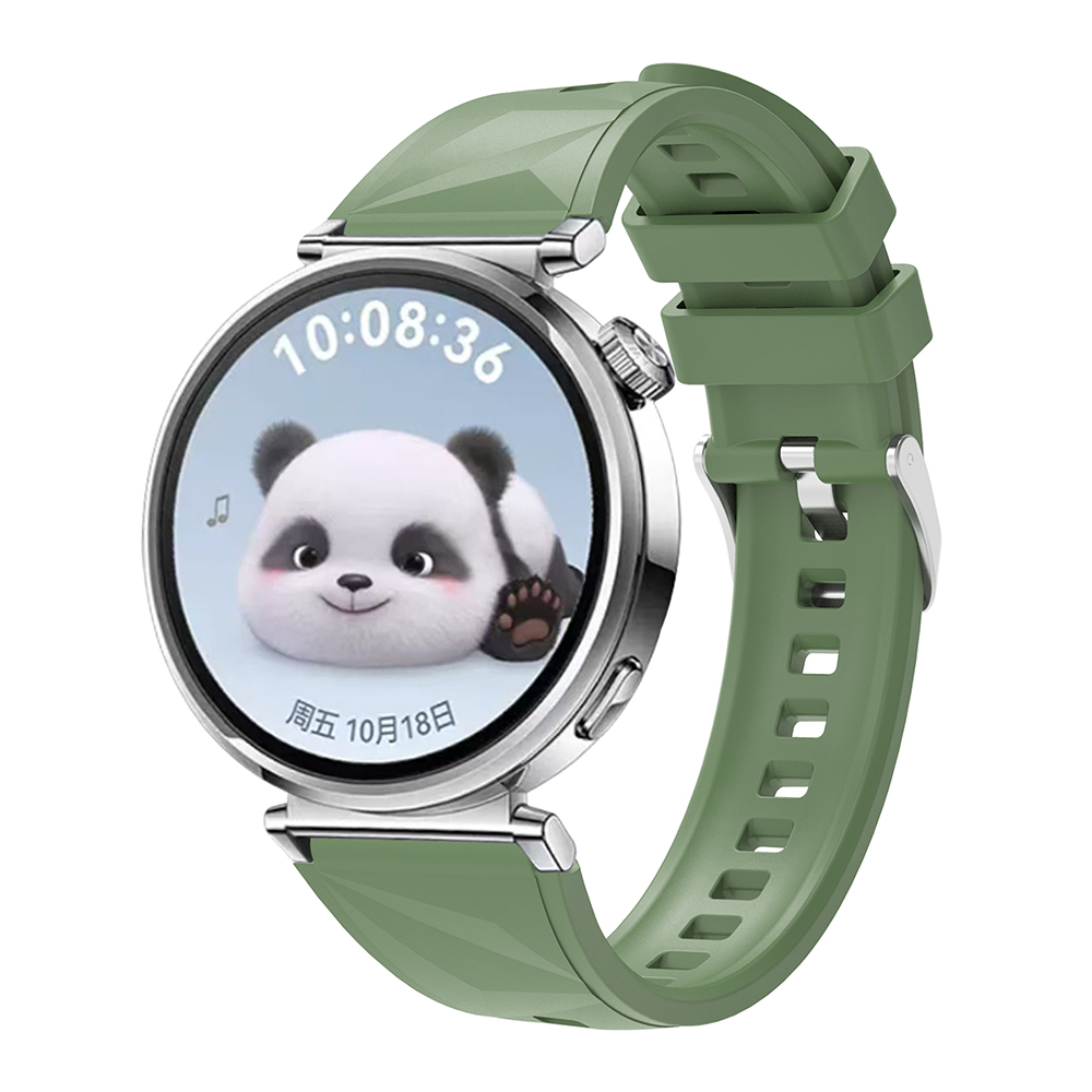 Huawei Uyumlu Watch GT 5 41mm Zore KRD-129 Silikon Kordon Strap Kayış-Yeşil