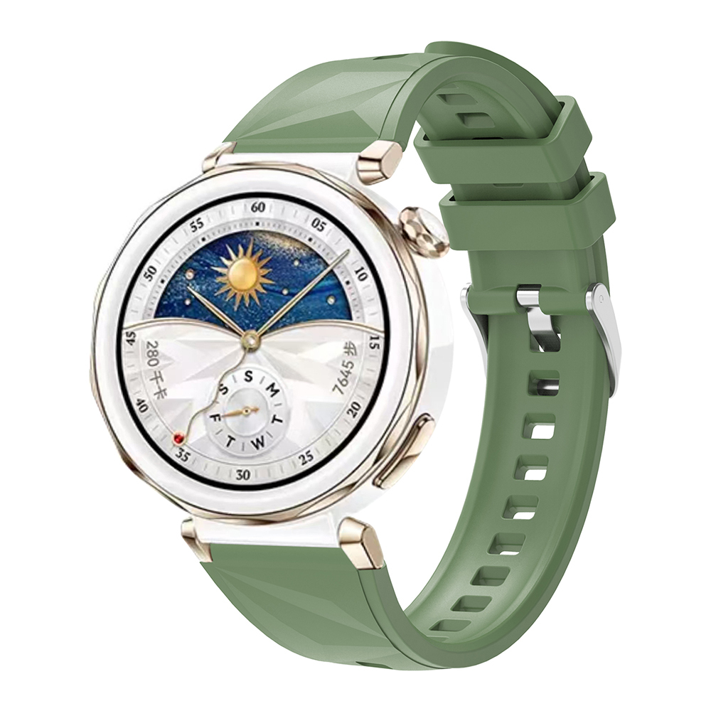 Huawei Uyumlu Watch GT 5 Pro 42mm Zore KRD-129 Silikon Kordon Strap Kayış-Yeşil