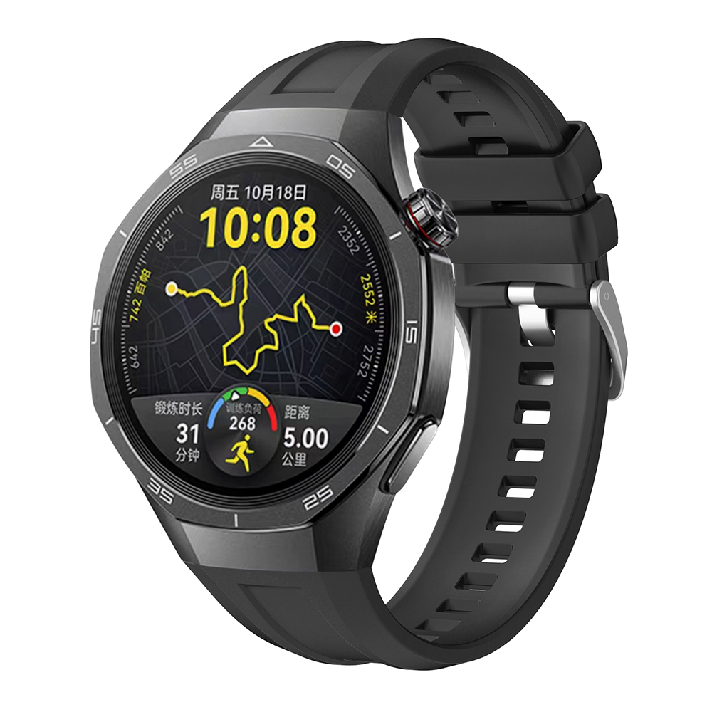 Huawei Uyumlu Watch GT 5 Pro 46mm Zore KRD-130 Silikon Kordon Strap Kayış-Siyah