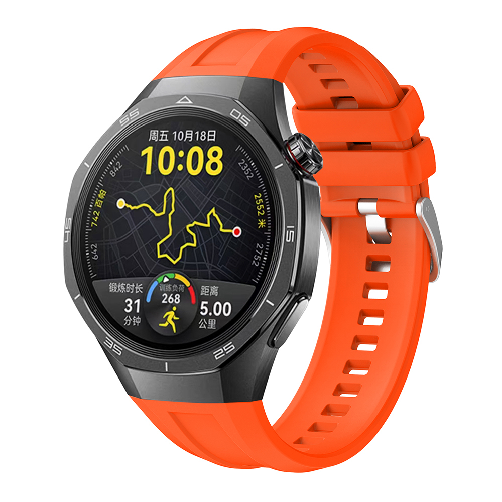 Huawei Uyumlu Watch GT 5 Pro 46mm Zore KRD-130 Silikon Kordon Strap Kayış-Turuncu