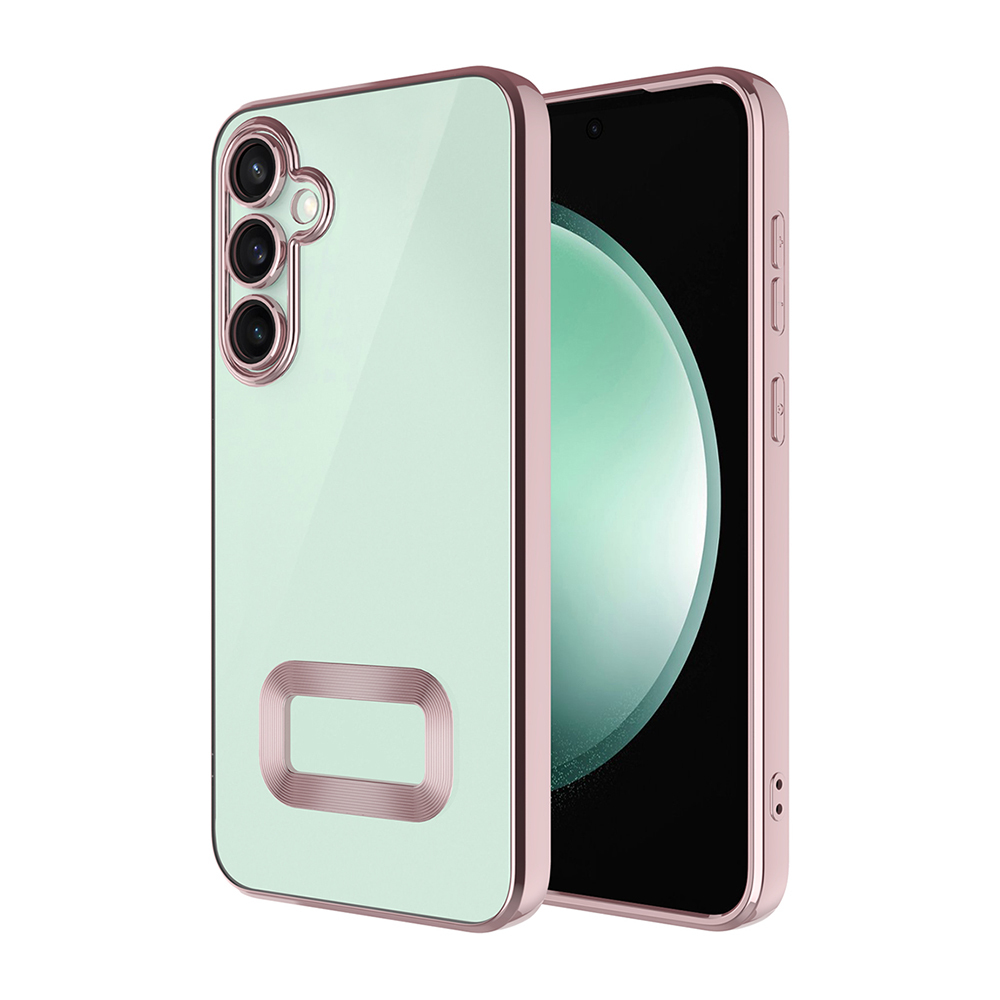 Galaxy Uyumlu A16 Kılıf Kamera Korumalı Logo Gösteren Zore Omega Kapak-Rose gold