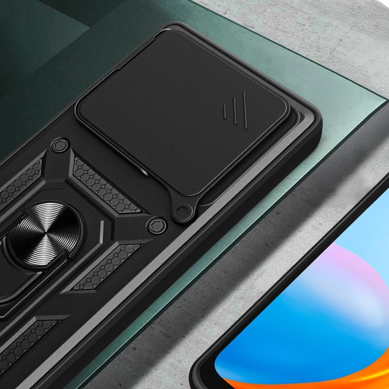 İnfinix Note 40 Pro Kılıf Magnetik Standlı Kamera Korumalı Zore Sürgülü Vega Kapak