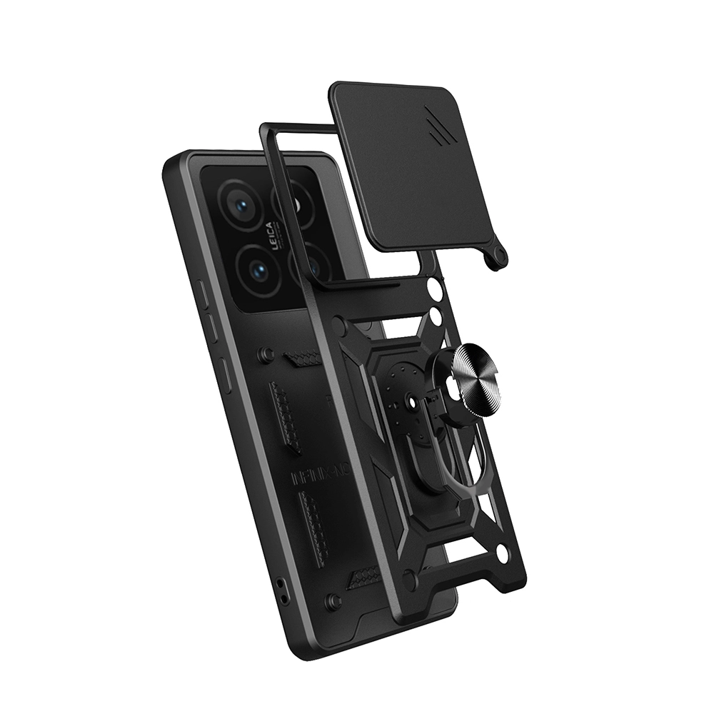 Xiaomi Uyumlu  14T Kılıf Magnetik Standlı Kamera Korumalı Zore Sürgülü Vega Kapak