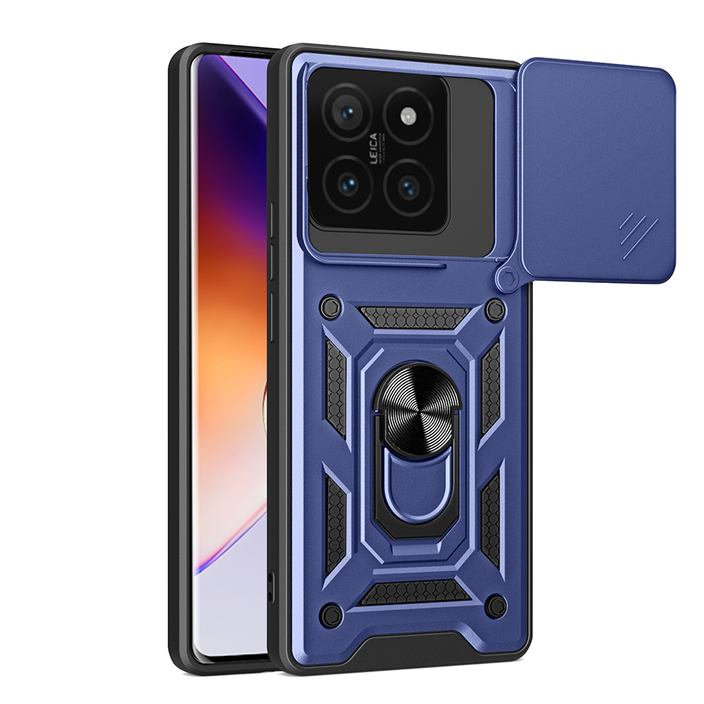 Xiaomi Uyumlu  14T Pro Kılıf Magnetik Standlı Kamera Korumalı Zore Sürgülü Vega Kapak
