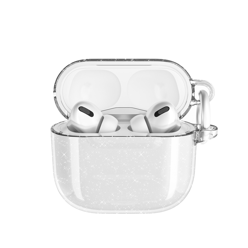 Airpods Uyumlu 4 Zore Allstar Airbag 32 Parlayan Simli Saydam Renkli Kılıf-Şeffaf