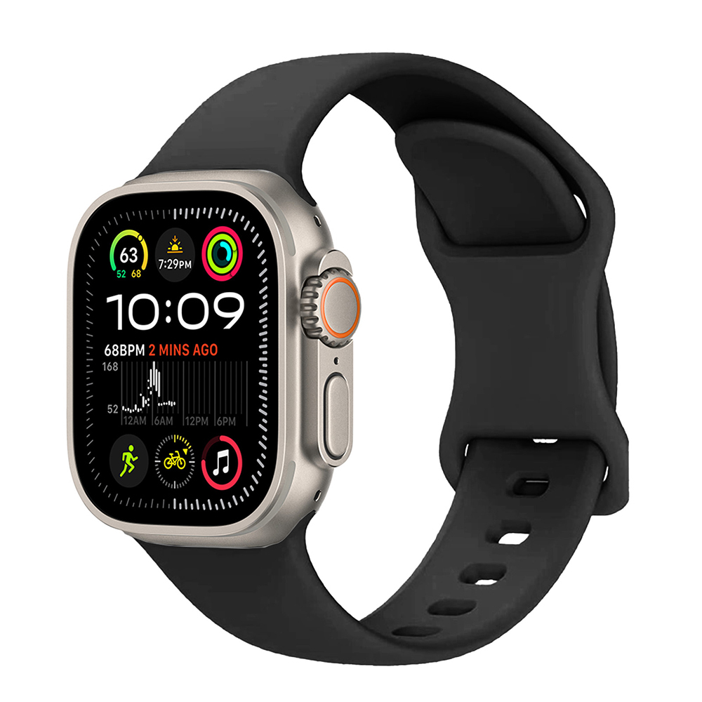 Watch Ultra 49mm Zore KRD-131 Silikon Kordon Strap Kayış-Siyah