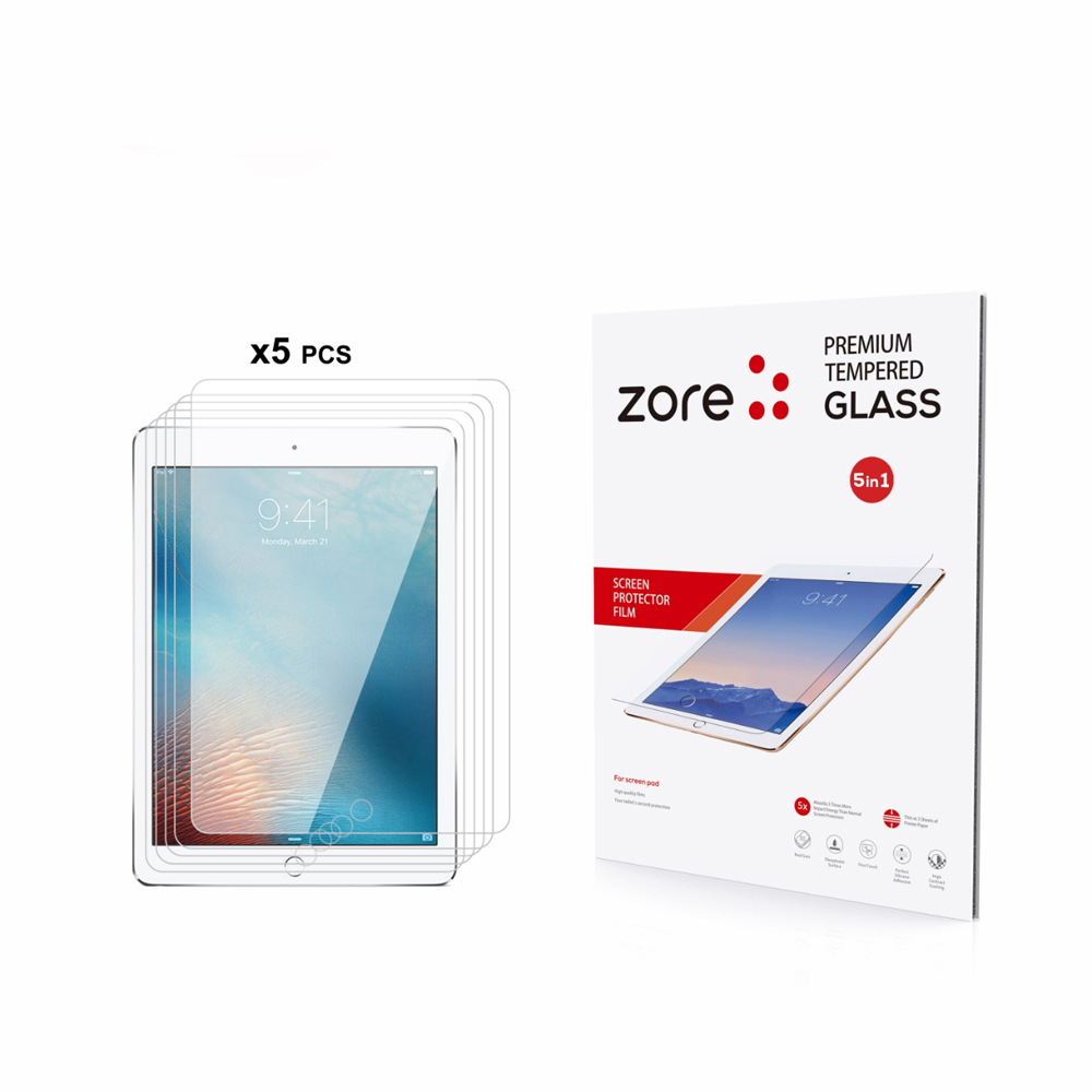 iPad Uyumlu 9.7 2018 (6.Nesil) Zore 5in1 Tablet Temperli Cam Ekran Koruyucu