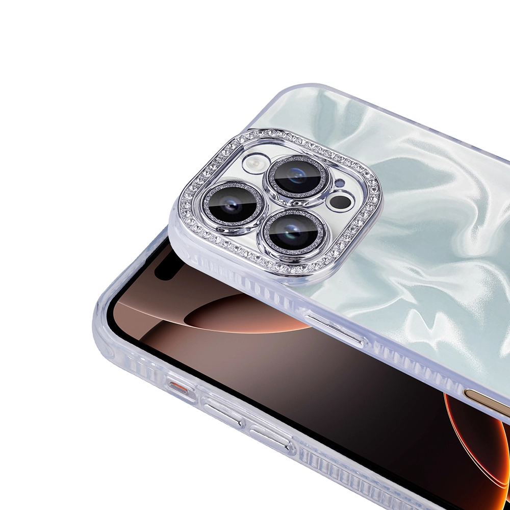 iPhone Uyumlu 16 Pro Kılıf Airbagli Parlak Taş Detay Tasarımlı Zore Esila Kapak