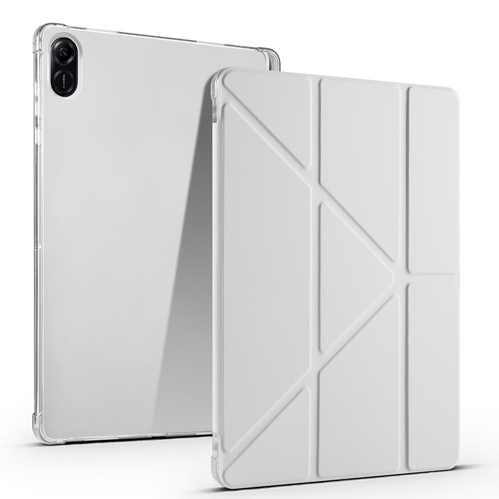 Honor Pad X8A Kılıf Zore Tri Folding Kalem Bölmeli Standlı Kılıf-Gri