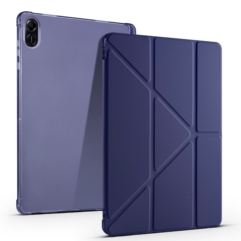 Honor Pad X8A Kılıf Zore Tri Folding Kalem Bölmeli Standlı Kılıf-Lacivert