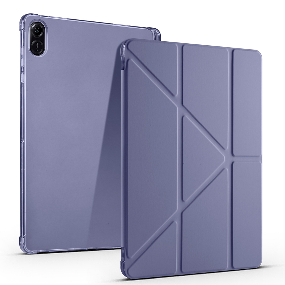 Honor Pad X8A Kılıf Zore Tri Folding Kalem Bölmeli Standlı Kılıf-Mor