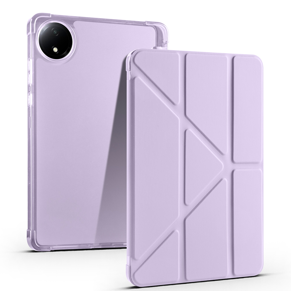 Xiaomi Uyumlu  Redmi Pad SE 8.7 Kılıf Zore Tri Folding Kalem Bölmeli Standlı Kılıf-Lila