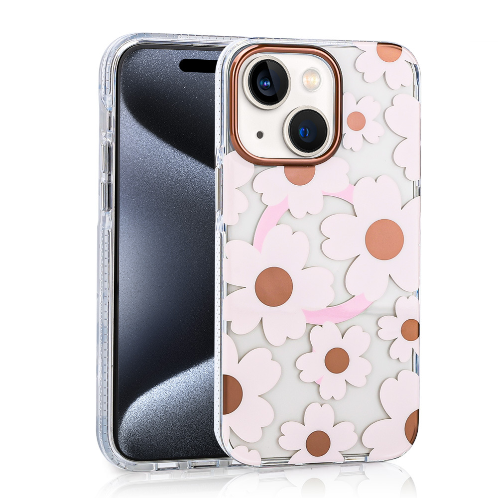 iPhone Uyumlu 15 Kılıf M-safe Şarj Özellikli Zore Papat Kapak-Pembe