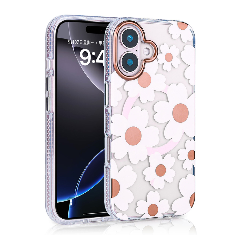 iPhone Uyumlu 16 Kılıf M-safe Şarj Özellikli Zore Papat Kapak-Pembe