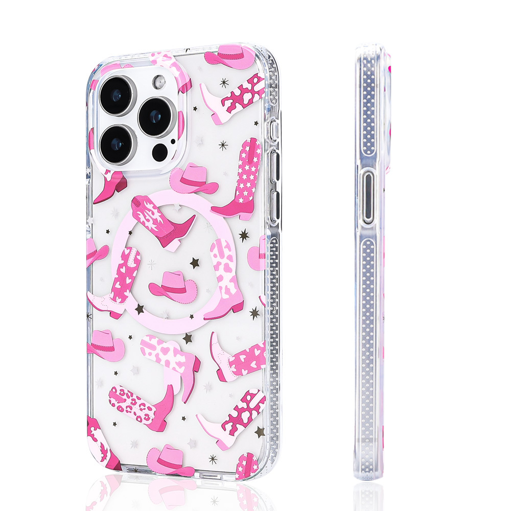 iPhone Uyumlu 12 Pro Kılıf M-safe Şarj Özellikli Zore Stilo Kapak-Pembe