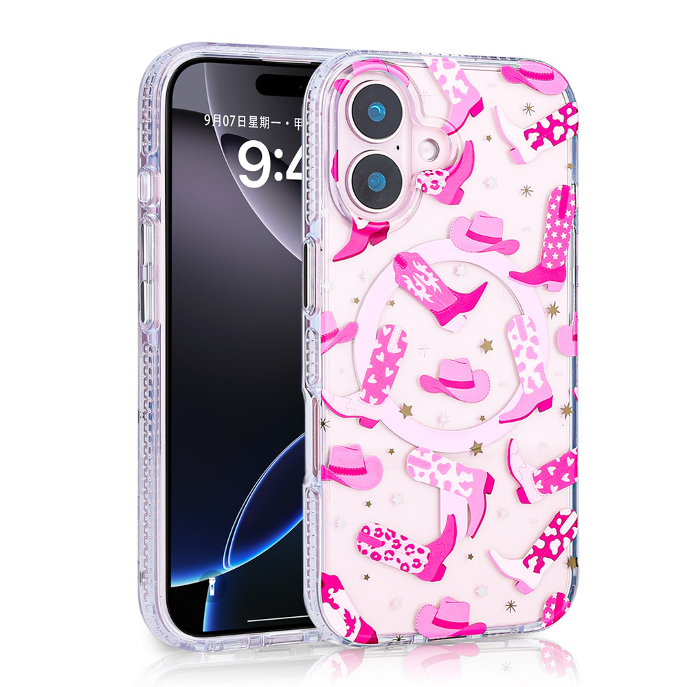 iPhone Uyumlu 16 Kılıf M-safe Şarj Özellikli Zore Stilo Kapak-Pembe