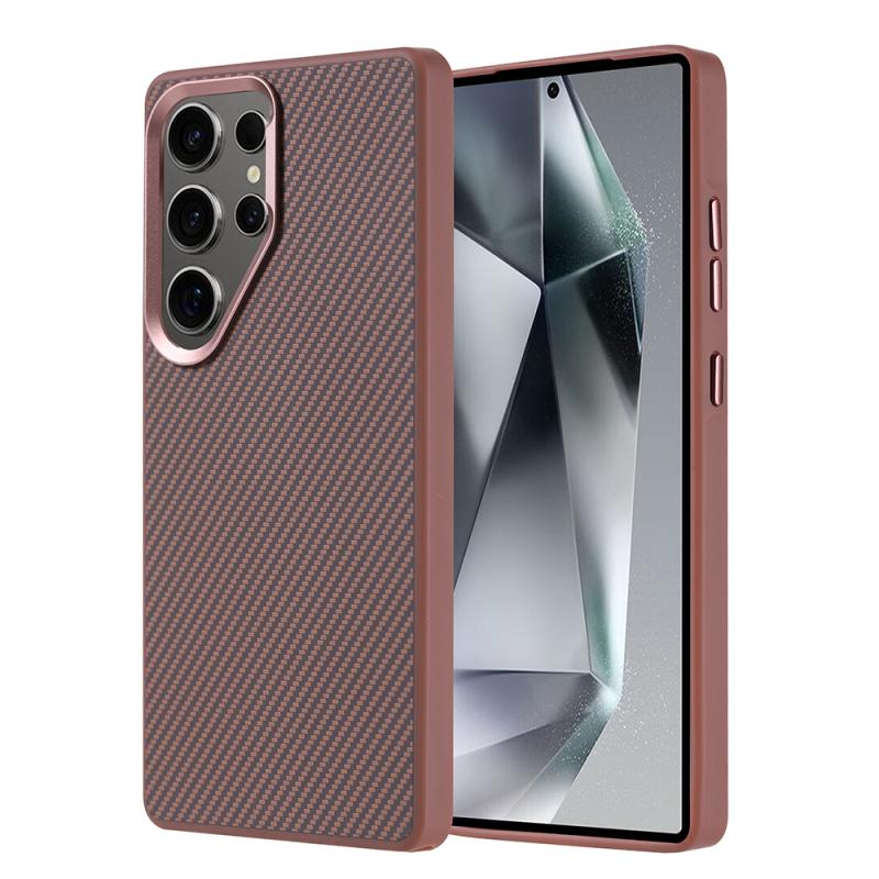Galaxy Uyumlu S25 Ultra Kılıf M-safe Şarj Özellikli Karbon Fiber Görünümlü Zore Troy Kapak