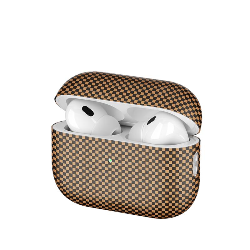 Airpods Uyumlu Pro 2 Zore Airbag 43 600D Karbon Fiber Kulaklık Kılıfı-Gold