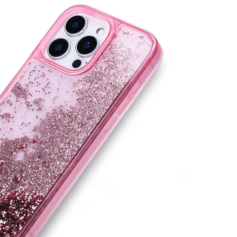 iPhone Uyumlu 14 Pro Max Kılıf Sıvılı Simli Şeffaf Arka Yüzey Zore Keto Silikon Kapak