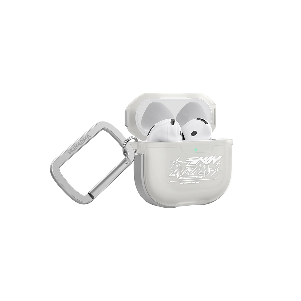 Airpods Uyumlu 4 Kılıf Skinarma Transparan Mat Tasarım Kinzoku Kılıf