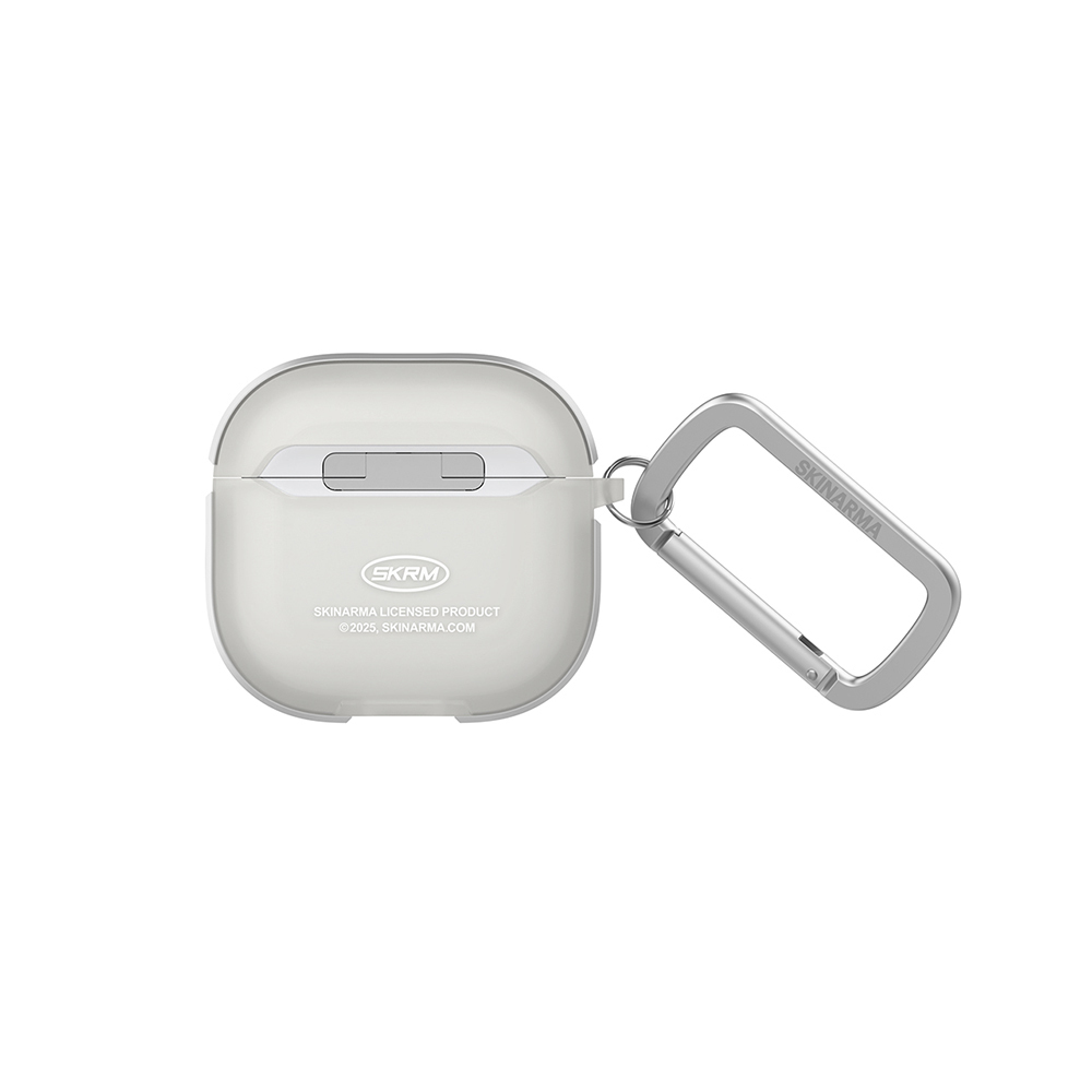 Airpods Uyumlu 4 Kılıf Skinarma Transparan Mat Tasarım Kinzoku Kılıf-Beyaz