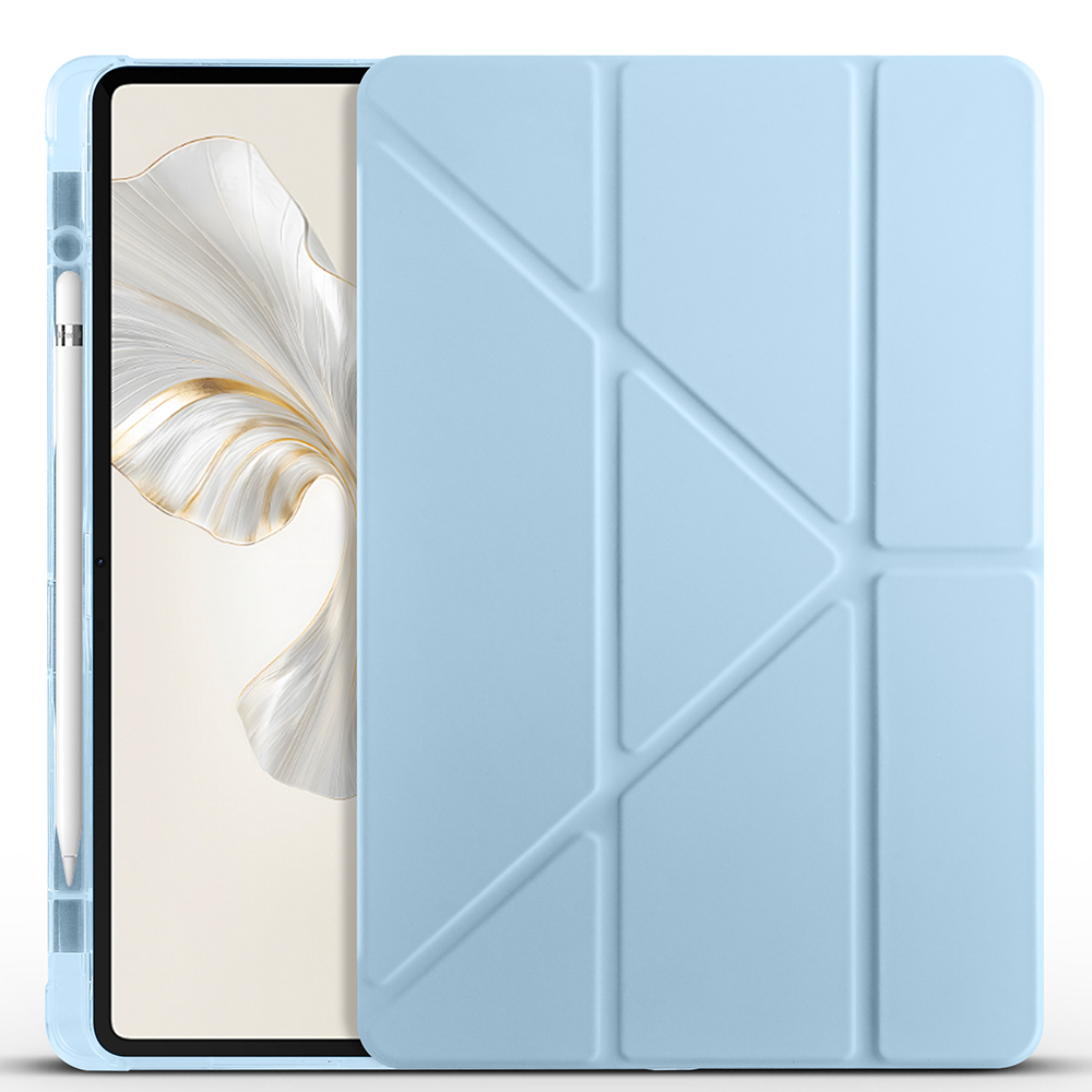 Honor Pad 9 Kılıf Zore Tri Folding Kalem Bölmeli Standlı Kılıf-Mavi