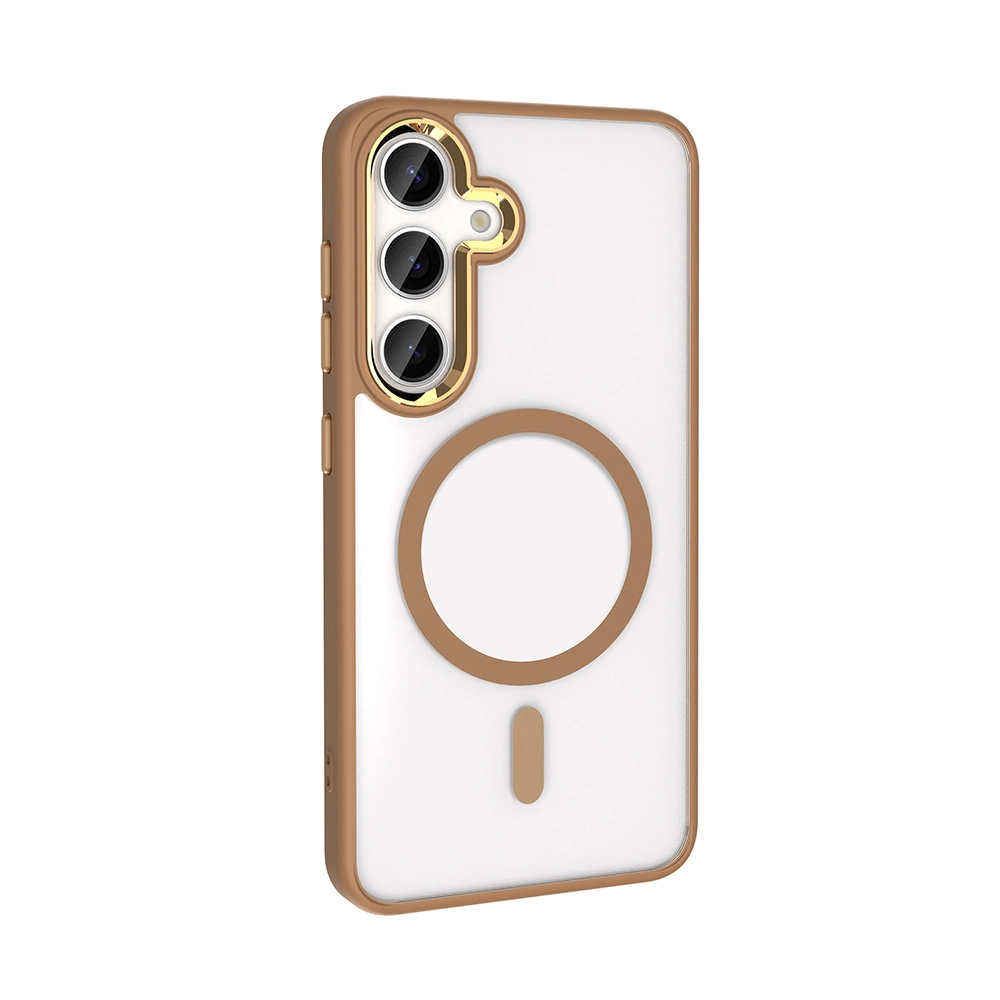 Galaxy Uyumlu S25 Plus Kılıf M-safe Şarj Özellikli Zore Krom M-safe Silikon Kapak