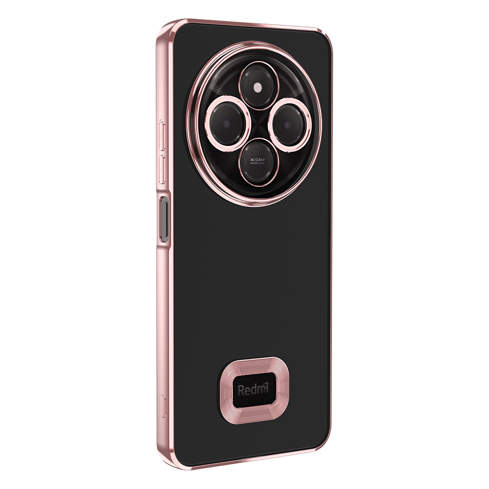Xiaomi Uyumlu  Redmi 14C 4G Kılıf Kamera Korumalı Logo Gösteren Zore Omega Kapak-Rose gold