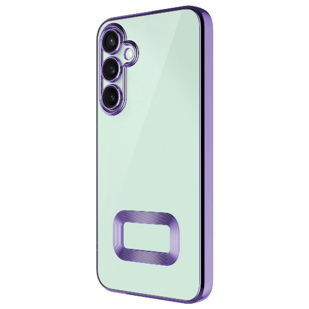 Galaxy Uyumlu A36 Kılıf Kamera Korumalı Logo Gösteren Zore Omega Kapak-Lila