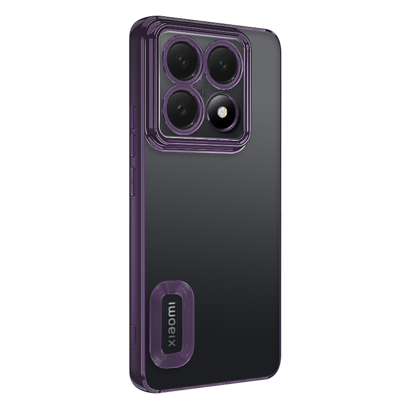 Xiaomi Uyumlu  14T Pro Kılıf Kamera Korumalı Logo Gösteren Zore Omega Kapak-Derin mor