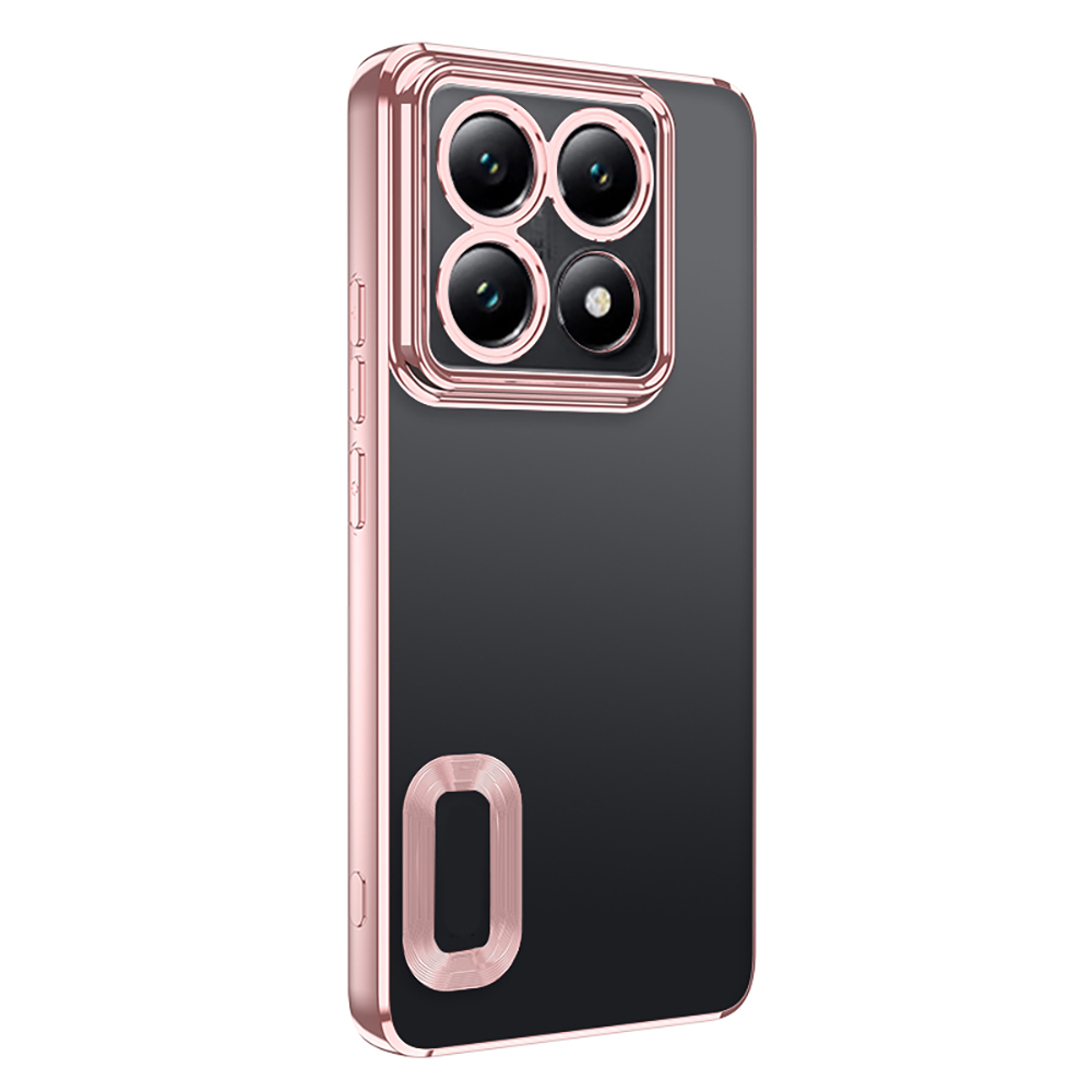 Xiaomi Uyumlu  14T Pro Kılıf Kamera Korumalı Logo Gösteren Zore Omega Kapak-Rose gold