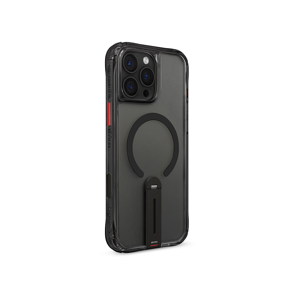 iPhone Uyumlu 16 Pro Kılıf M-safe Şarj Özellikli 360 Derece Dönebilen Standlı Skinarma Helix Kapak