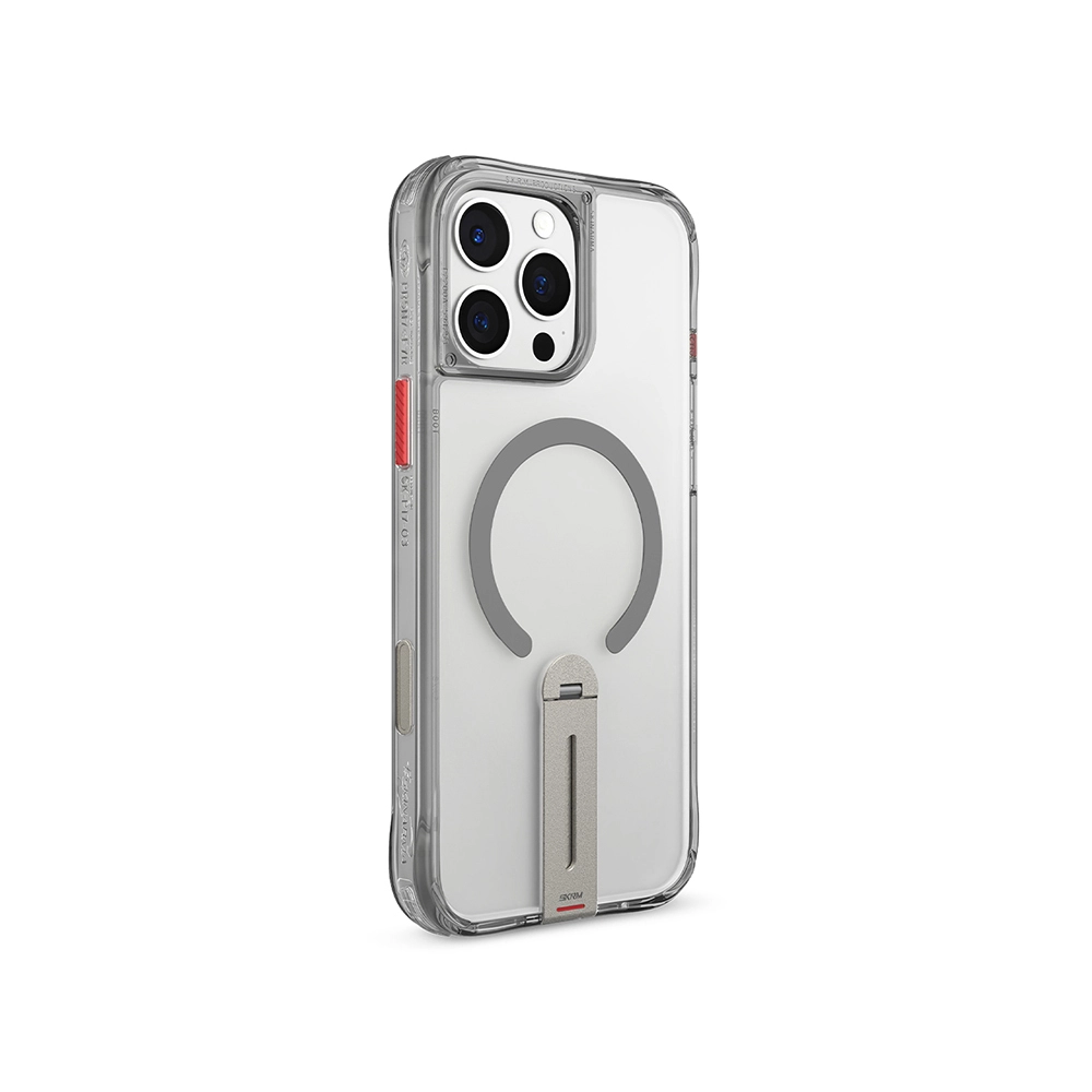 iPhone Uyumlu 16 Pro Max Kılıf M-safe Şarj Özellikli 360 Derece Dönebilen Standlı Skinarma Helix Kapak