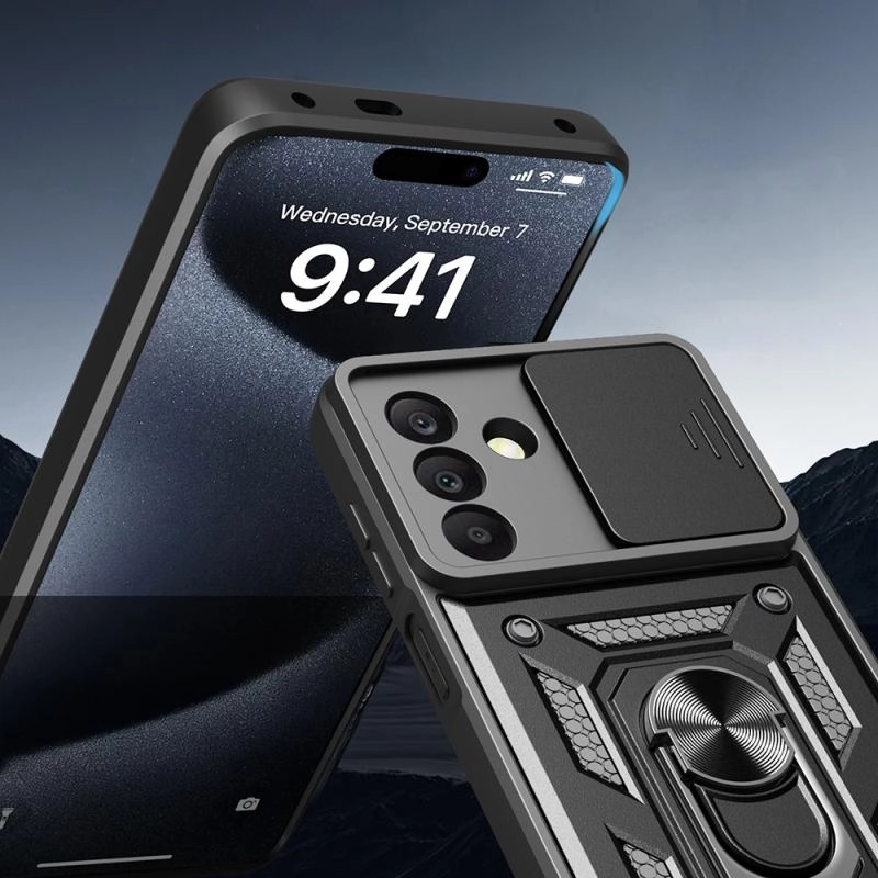 Galaxy Uyumlu A26 Kılıf Magnetik Standlı Kamera Korumalı Zore Sürgülü Vega Kapak
