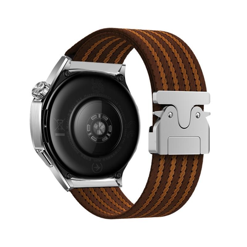 Xiaomi Uyumlu  Amazfit Pace Zore KRD-133 22mm Naylon Kumaş Hasır Örgülü Kordon-Kahverengi