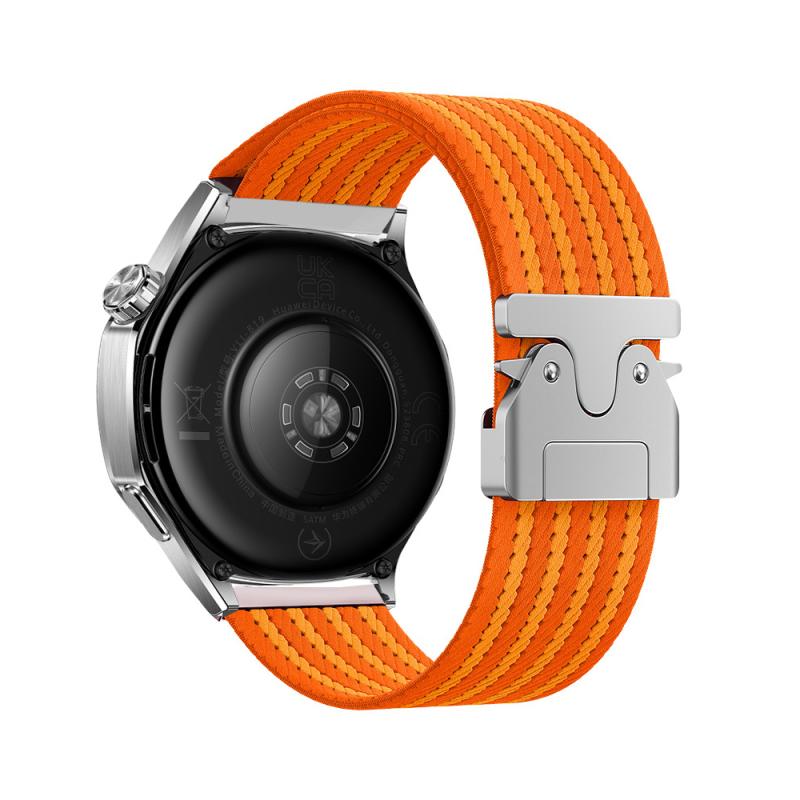 Xiaomi Uyumlu  Amazfit Pace Zore KRD-133 22mm Naylon Kumaş Hasır Örgülü Kordon-Turuncu
