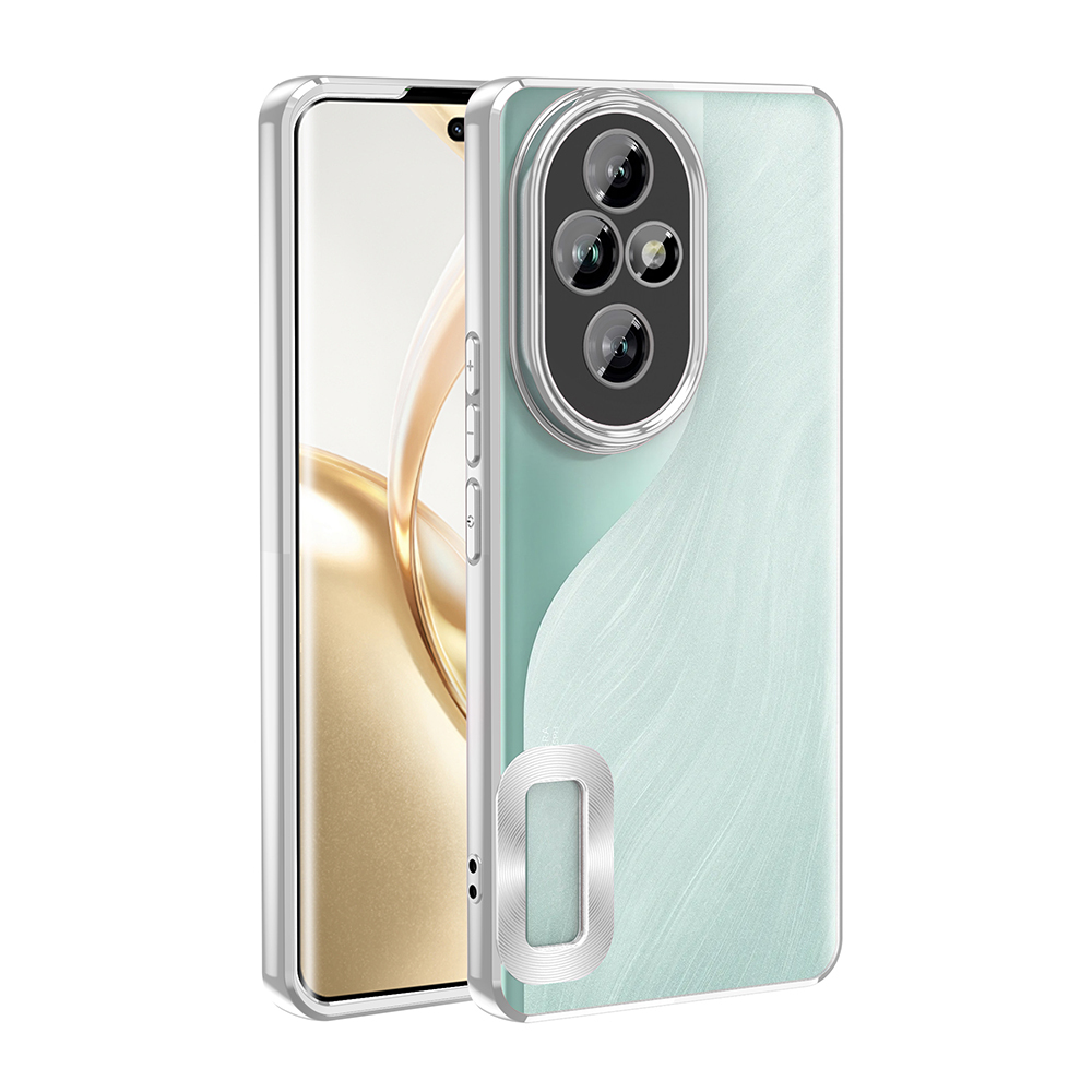 Honor 200 Pro Kılıf Kamera Korumalı Logo Gösteren Zore Omega Kapak-Gümüş