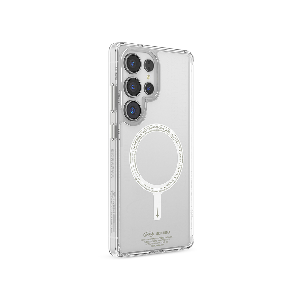 Galaxy Uyumlu S25 Ultra Kılıf M-safe Şarj Özellikli Şeffaf Airbag Tasarımlı Skinarma Saido Nightglow Kapak
