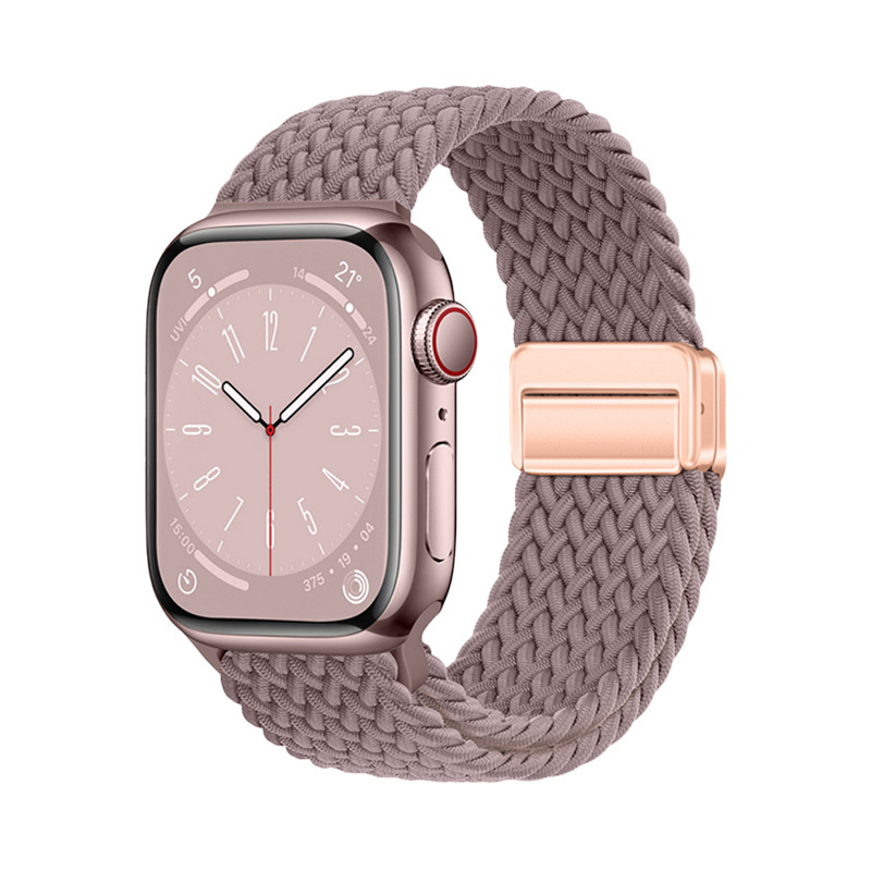 Watch 38mm Zore KRD-134 Örgü Tasarımlı Hasır Kordon Strap Kayış-Mor